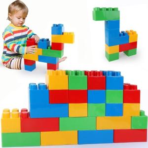 imageLiberty Imports 24 PCS Giant Building Blocks Starter Set for Toddlers Plastic Large Building Blocks for Kids Creative Play Big Stacking Bricks for Children Kids Primary ColorsPrimary Colors