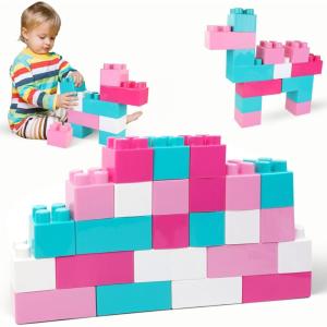 imageLiberty Imports 24 PCS Giant Building Blocks Starter Set for Toddlers Plastic Large Building Blocks for Kids Creative Play Big Stacking Bricks for Children Kids Primary ColorsPastel Colors
