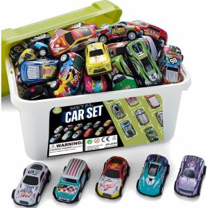 imageLiberty Imports 50Pack Pull Back Cars for Kids 164 Scale Mini Car Toys Bulk Metal Race Vehicles in Storage Bucket  Party Favors Goodie Bag Stuffers Classroom Prizes for Boys Girls Toddlers