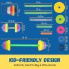 imageKids Exercise Weight Set  3in1 Adjustable Workout Toy Equipment for Children Pretend Play Exercise  Toddler Beginner Gym Fitness Weightlifting and Powerlifting Dumbbell Barbell Kettlebell