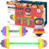 imageKids Exercise Weight Set  3in1 Adjustable Workout Toy Equipment for Children Pretend Play Exercise  Toddler Beginner Gym Fitness Weightlifting and Powerlifting Dumbbell Barbell Kettlebell