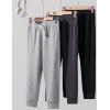 image3 Pack Boys Lightweight Jogger Pants Youth Athletic Sweatpants Kids Toddlers Clothes ApparelBlackCharcoalGray