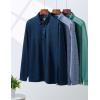 image3 Pack Dry Fit Long Sleeve Polo Shirts for Men Athletic Collared Golf TShirts Performance TopsSet 4