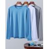 image3 Pack Mens Dry Fit Long Sleeve T Shirts Lightweight Athletic Performance Tops with Thumb Holes HikingBlueGrayWhite