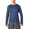 image3 Pack Mens Dry Fit Long Sleeve T Shirts Lightweight Athletic Performance Tops with Thumb Holes HikingHeather NavyBlackDark Grey