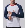 image3 Pack Mens Dry Fit Long Sleeve T Shirts Lightweight Athletic Performance Tops with Thumb Holes HikingRaglan GrayBlack  GrayRed  WhiteNavy