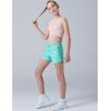 image4 Pack Youth Girls Athletic Shorts 3quot Girls Soccer Shorts Kids Workout Gym Clothes Activewear Apparel with Zipper PocketsPurpleCharcoalGreenPink