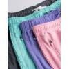 image4 Pack Youth Girls Athletic Shorts 3quot Girls Soccer Shorts Kids Workout Gym Clothes Activewear Apparel with Zipper PocketsPurpleCharcoalGreenPink