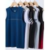 image5 Pack Boys Athletic Tank Tops Dry Fit Sleeveless Shirts Youth Kids Performance Workout ClothesGrayBlackWhiteTeal BlueGradient Red
