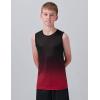 image5 Pack Boys Athletic Tank Tops Dry Fit Sleeveless Shirts Youth Kids Performance Workout ClothesGrayBlackWhiteTeal BlueGradient Red