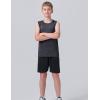 image5 Pack Boys Athletic Tank Tops Dry Fit Sleeveless Shirts Youth Kids Performance Workout ClothesGrayNavyBlackCharcoalLight Gray