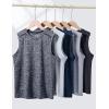 image5 Pack Boys Athletic Tank Tops Dry Fit Sleeveless Shirts Youth Kids Performance Workout ClothesGrayNavyBlackCharcoalLight Gray