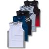 image5 Pack Boys Athletic Tank Tops Dry Fit Sleeveless Shirts Youth Kids Performance Workout ClothesGrayBlackWhiteTeal BlueGradient Red