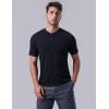 image3Pack Mens Casual Henley Shirts  Comfort Soft Stretch Tees Relaxed Fit 3Button Summer TShirtsBlackBurgundyLight Gray