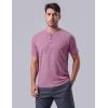 image3Pack Mens Casual Henley Shirts  Comfort Soft Stretch Tees Relaxed Fit 3Button Summer TShirtsBlackBurgundyLight Gray