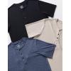 image3Pack Mens Casual Henley Shirts  Comfort Soft Stretch Tees Relaxed Fit 3Button Summer TShirtsBlackKhakiNavy Blue