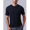 image3Pack Mens Casual Henley Shirts  Comfort Soft Stretch Tees Relaxed Fit 3Button Summer TShirtsBlackKhakiNavy Blue