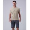image3Pack Mens Casual Henley Shirts  Comfort Soft Stretch Tees Relaxed Fit 3Button Summer TShirtsBlackKhakiNavy Blue