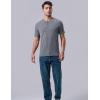 image3Pack Mens Casual Henley Shirts  Comfort Soft Stretch Tees Relaxed Fit 3Button Summer TShirtsDark GrayLight BlueLight Khaki