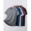 image5 Pack Mens VNeck Dry Fit TShirts Active Athletic Short Sleeve Workout Tops Performance Gym Tees Available in Plus SizeBlueBlackCharcoalLight GrayGradient Red