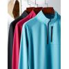 imageLiberty Imports 3Pack Mens QuarterZip Pullover Lightweight Long Sleeve Athletic Jackets Performance Workout Running ShirtsBlackBurgundyGlacier Blue