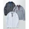imageLiberty Imports 3Pack Mens QuarterZip Pullover Lightweight Long Sleeve Athletic Jackets Performance Workout Running ShirtsBlackWhiteGray