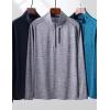 imageLiberty Imports 3Pack Mens QuarterZip Pullover Lightweight Long Sleeve Athletic Jackets Performance Workout Running ShirtsBlueGrayBlack