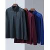 imageLiberty Imports 3Pack Mens QuarterZip Pullover Lightweight Long Sleeve Athletic Jackets Performance Workout Running ShirtsCharcoalRoyalMaroon