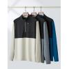 imageLiberty Imports 3Pack Mens QuarterZip Pullover Lightweight Long Sleeve Athletic Jackets Performance Workout Running ShirtsGrayKhakiBlue