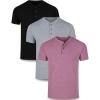 image3Pack Mens Casual Henley Shirts  Comfort Soft Stretch Tees Relaxed Fit 3Button Summer TShirtsBlackBurgundyLight Gray