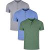 image3Pack Mens Casual Henley Shirts  Comfort Soft Stretch Tees Relaxed Fit 3Button Summer TShirtsGrayBlueOlive
