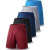 image5 Pack Mens Athletic Shorts 9quot Mesh Basketball Shorts Men Active Gym Shorts with PocketsMaroonGrayNavyLight BlueBlack