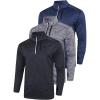 imageLiberty Imports 3Pack Mens QuarterZip Pullover Lightweight Long Sleeve Athletic Jackets Performance Workout Running ShirtsBlackGrayNavy