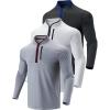 imageLiberty Imports 3Pack Mens QuarterZip Pullover Lightweight Long Sleeve Athletic Jackets Performance Workout Running ShirtsBlackWhiteGray
