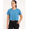 image5 Pack Womens Workout Crop Tops Athletic Short Sleeve Gym Shirts Crew Neck TeesGreyPinkBluePurpleCharcoal
