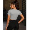 image5 Pack Womens Workout Crop Tops Athletic Short Sleeve Gym Shirts Crew Neck TeesGreyPinkBluePurpleCharcoal