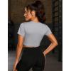 image5 Pack Womens Workout Crop Tops Athletic Short Sleeve Gym Shirts Crew Neck TeesLavenderNeonOrchidBaby BlueGrey