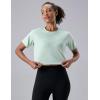 image5 Pack Womens Workout Crop Tops Athletic Short Sleeve Gym Shirts Crew Neck TeesPinkMintLavenderWhiteBlack