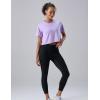 image5 Pack Womens Workout Crop Tops Athletic Short Sleeve Gym Shirts Crew Neck TeesPinkMintLavenderWhiteBlack