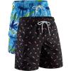 imageMens 9quot Quick Dry Swim Trunks with Mesh Lining and Cargo Pockets Beach Shorts Bathing SuitsShark Pattern  Palm Trees
