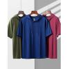 image3 Pack Mens Lightweight Short Sleeve Workout Hoodies Athletic Dry Fit Hooded T Shirts for Gym RunningMaroonOliveNavy