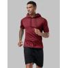 image3 Pack Mens Lightweight Short Sleeve Workout Hoodies Athletic Dry Fit Hooded T Shirts for Gym RunningMaroonOliveNavy