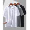 image3 Pack Mens Lightweight Short Sleeve Workout Hoodies Athletic Dry Fit Hooded T Shirts for Gym RunningWhiteGrayBlack