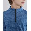 image3 Pack Youth Boys Slim Fit Athletic Quarter Zip Pullover Shirts Lightweight Long Sleeve Jackets Performance TopsBlueBlackCharcoal