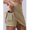 imageLiberty Pro 3 Pack Womens Athletic Skirts with Shorts Underneath Tennis Golf Skorts Tummy Control Pockets for Workout GymDark KhakiBrownBlack