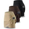 imageLiberty Pro 3 Pack Womens Athletic Skirts with Shorts Underneath Tennis Golf Skorts Tummy Control Pockets for Workout GymDark KhakiBrownBlack