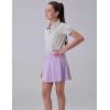 image3 Pack Girls Athletic Skirts with Builtin Shorts and Adjustable Waist Youth Kids Skorts Tennis Golf RunningBlackWhiteLavender