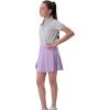 image3 Pack Girls Athletic Skirts with Builtin Shorts and Adjustable Waist Youth Kids Skorts Tennis Golf RunningNavyLavenderPeach Pink