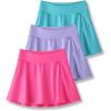 image3 Pack Girls Athletic Skirts with Builtin Shorts and Adjustable Waist Youth Kids Skorts Tennis Golf RunningAquaLilacHot Pink