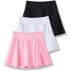 image3 Pack Girls Athletic Skirts with Builtin Shorts and Adjustable Waist Youth Kids Skorts Tennis Golf RunningBlackWhitePink
